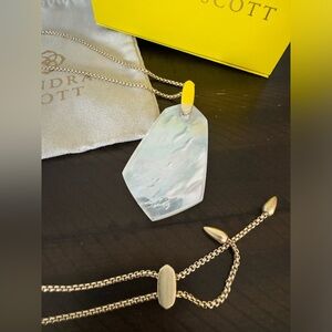 Kendra Scott Adjustable Cam necklace in gold and ivory